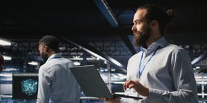 Data center admins monitoring artificial intelligence llm visualization