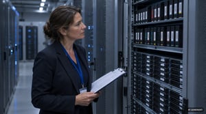 Long-Term Digital Archiving in Manufacturing: IT Director Inspects Archiving System in the Server Room
