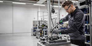 Operator Assistance Systems at the Assembly Workstation: The operator follows visual step-by-step instructions with the tool and component to ensure compliance with quality standards