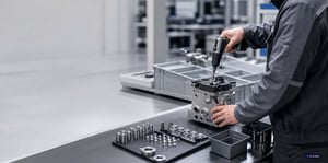 Cover photo: A worker uses a torque wrench to install a component at an assembly station on the production floor